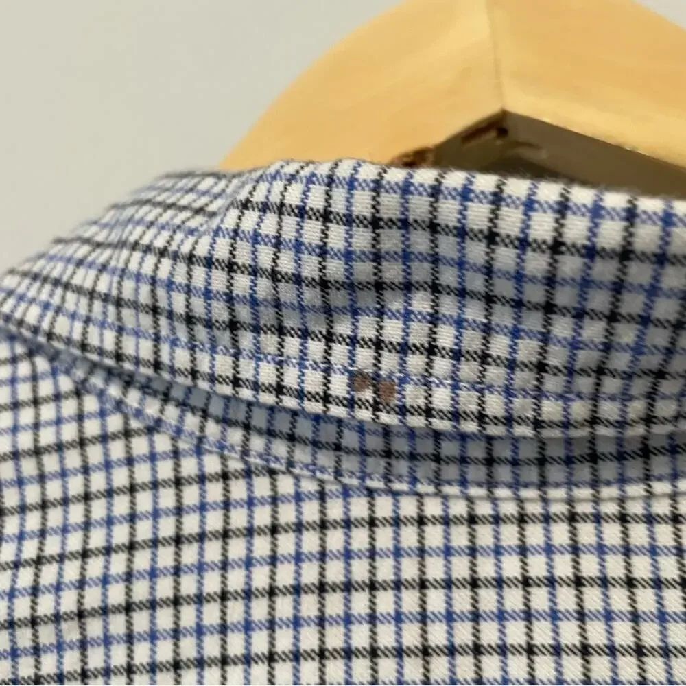 Ralph Lauren boys button down blue checkered plaid top size XL 18 20 cotton